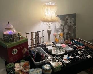 Jewelry Table with Bridgerton Lamp