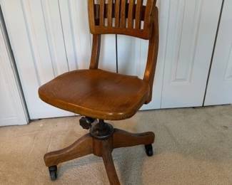 Solid Oak Vintage Bankers Chair