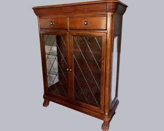 Lexington "Nautica" Wood And Glass Display Case With Paw Feet