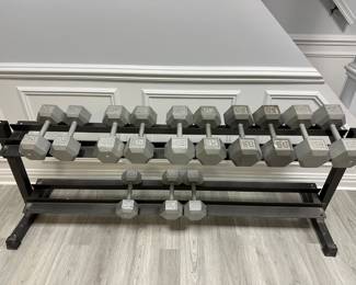 TDS Weight Rack With 17 Free Weights 65 Lbs - 25 Lbs