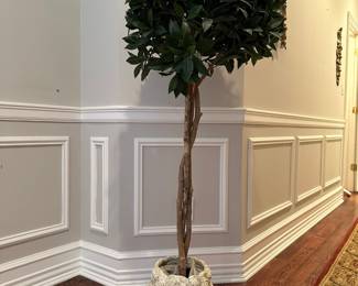 Artificial Tree In White Composite Urn