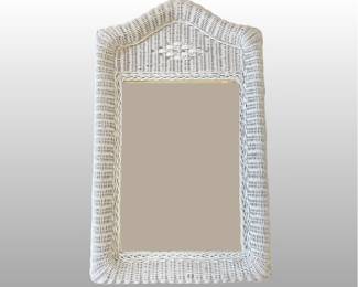 White Wicker Mirror