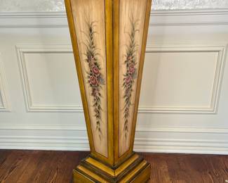 Designer Floral Paint Decorated Pedestal