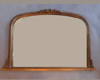 Gilt Arch Top Overmantle Mirror With Floral Decoration