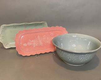 Three Serving Pieces-Two Trays And One Bowl