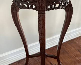 Chinese Style Carved Marble Top Plant Stand