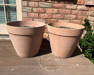 Two Round Terracotta Style Planters