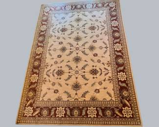 Karastan "Sierra Mar" Tabriz Style Rug With Ivory Ground And Salmon, Green And Brown Floral Motifs