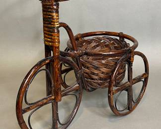 Rattan Bicycle Planter