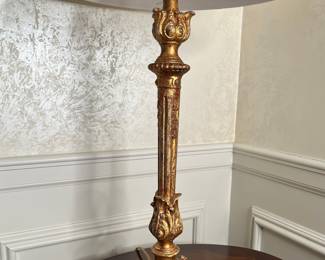 Gilt Candlestick Style Lamp