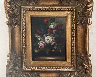 Unknown Artist, Floral Still Life, Oil On Canvas, Late 20th Century