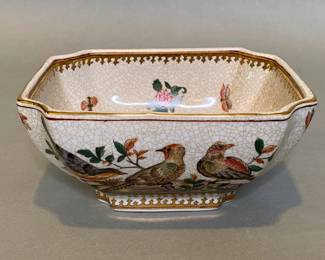 Chinese Style Bowl With Birds, Flowers, And Butterflies