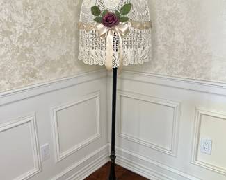 Floor Lamp With Crochet Shade