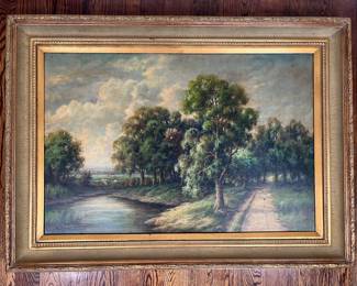 Nineteenth Century Style Landscape, Glicee On Canvas, 20th Century