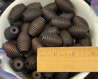 Hundreds of High Quality Turned Wood Beehive Style Beads, just over 1" long!