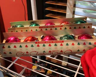 Vintage Shiny Brite glass Christmas ornaments