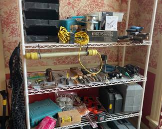 More tools and tool boxes, wire rack