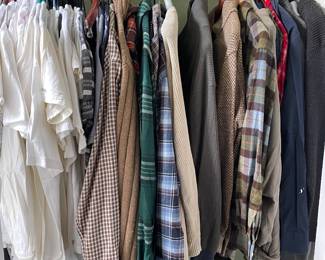 Men's shirts, mostly size Large