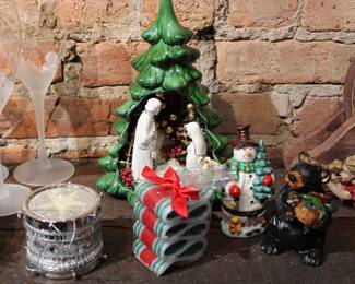 Assorted tabletop Christmas decor