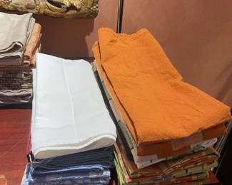 More home textiles including napkins, placemats, and hand towels