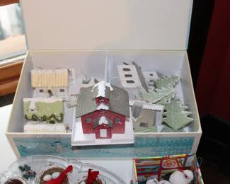 Christmas Putz or paper house ornaments