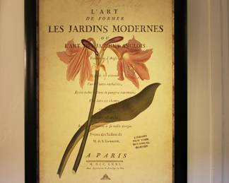 Framed "Les Jardins Modernes" New York Botanical Gardens print