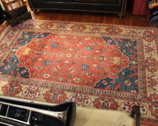 Williamsburg Karastan Turkish Church Pattern 553 area rug, measuring 5'7" x 8'8", 100% wool pile, crafted in USA