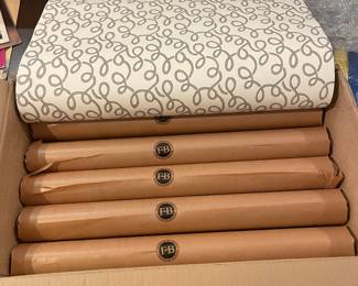 Vintage Farrow & Ball Wallpaper, Vermicelli pattern, six rolls never opened, six rolls opened, some used, some still full, probably 9 rolls in total!