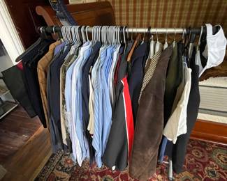 Men's shirts and coats, mostly size Large