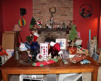 Vintage Pottery Barn farm house dining table with drawer and two leaves, measuring 72" long x 40" wide x 30" tall, plus two 16" leaves