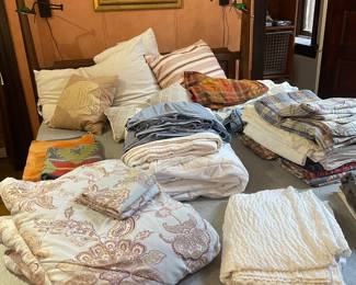 Bedding textiles, pillows, and throw pillows