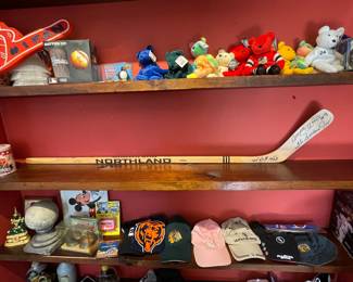 Bobby Hull #9 "The Golden Brett" Chicago Blackhawks signed hockey stick, 1983