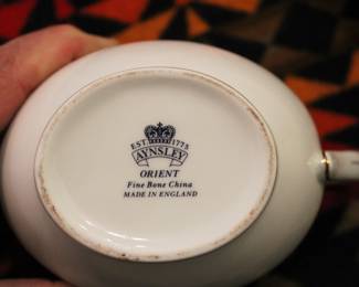 Stamp detail on the underside of Aynsley Orient tea set
