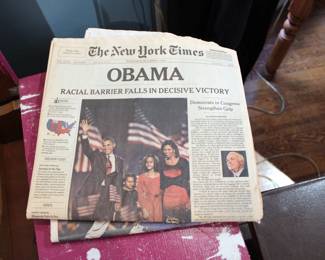New York Times national edition from November 5, 2008 announcing President Barack Obama’s election as the 44th President of the United States