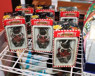 Six Mary Engelbreit Christmas Collection Scottie dog ornaments