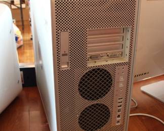 Backside of Power Mac G5 tower computer