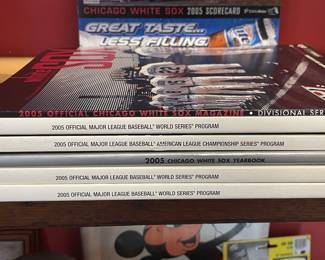 2005 Official Chicago White Sox Magazine Divisional Series and 2005 Official Major League Baseball "World Series" Program, "American League Championship Series" Program, two copies of "World Series" Program, and 2005 Chicago White Sox Yearbook