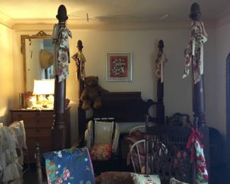 Lovely antique four poster bed with acorn finials that will service your family for generations!