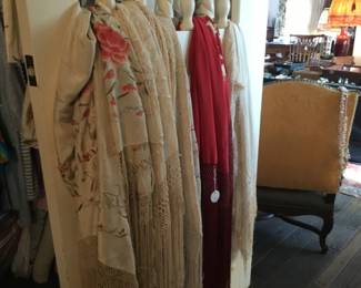 Exquisite embroidered piano shawls that are very wearable