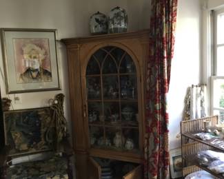 Wonderful pine corner cupboard