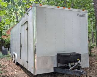 Lot 2: 24' double axle Haulmark RC trailer with wiring for electrical; VIN 16HGB242X1P022412; clean title; please note that Pickup for this item will need to be scheduled after the main Pickup window.