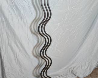 Lot 647: Metal modern design floor lamp with plastic shade; 55 " high