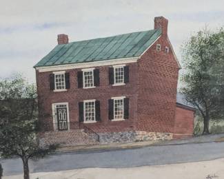 Lot 111: Linda Patrick watercolor; frame measures 20.5 " high x 22 " wide