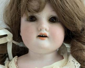 Lot 192: Antique German bisque doll marked Germany 370 on back of neck; measures 16.5 " high