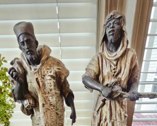 Pair of  Bronze Spelter Statues. Made in Paris, France