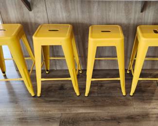 Industrial Style Metal Counter Height Barstools. 