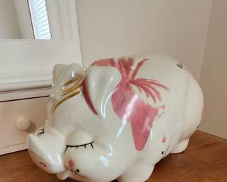 Vintage Porcelain Piggy Bank. 