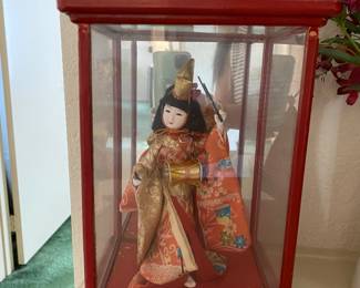 Japanese wooden dolls and geisha doll decor