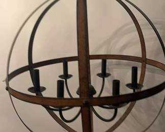 Modern Farmhouse 6Light Matte Black Globe Hanging Pendant Light