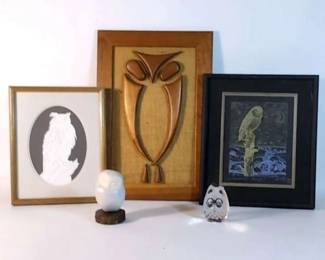 Handcrafted Owl Artwork Featuring Joan Lefke Paper Cut